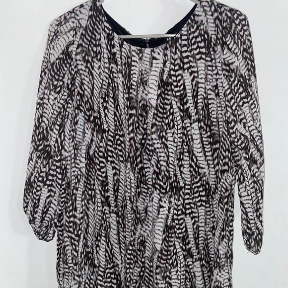 H&M super cute shirt dress y2k long sleeve blouse black and white hippie skirt - Picture 10 of 13